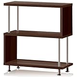 ottostyle.jp S字 オープンラック 3段 【4カラー】 収納棚 木目調 間仕切り アジャスター付き ディスプレイラック / シェルフ ジグザグラック リビング キッチン (3段, ダークブラウン)