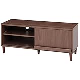 不二貿易 TV台 スライド扉式 幅110cm ミディアムブラウン 97702