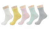 5ペアのパステルコットンクルーソックスAll Season Boy Girl幼児用6月に5歳用