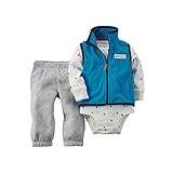 【並行輸入】Carter's(カーターズ) 男の子フリースベスト＆パンツ＆長袖ボディースーツ ３点セット 9ｍ（70サイズ）