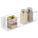 mDesign AFFIXX Peel-and-Stick Adhesive Organizer for Kitchen Pantry Cabinets - 3x11x3.25 Clear [並行輸入