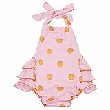 （アイム）iiniim　ベビーポルカドットロンパース　幼児ベビーポルカドットホルターバブルロンパース　可愛いポルカドットトロンパース　結婚式七五三発表会演奏会誕生日プレゼントなどに大活躍　3-18 M