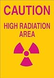 Brady 42850 Aluminum Radiation & Laser Sign, 14" X 10", Legend "Caution High Radiation Area (with Pi