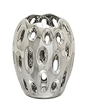 Benzara 59731 Gorgeous Ceramic Vase, Silver [並行輸入品]