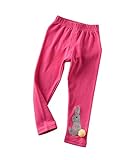 Ainial　レギンス　子供　女の子　ロングパンツ　キッズ　ガールズ　ストレッチパンツ　レギパン　スパッツ　可愛い　ウサギの刺繍　ボトムス　長ズボン　春秋　スキニー　6色お揃い