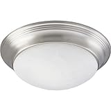 Progress Lighting P3697-09 3-Light Close-To-Ceiling Fixture with Etched Alabaster Style Glass Twist 