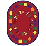Joy Carpets Kid Essentials Early Childhood Oval First Lessons Rug Red 7'8 x 10'9 [並行輸入品]