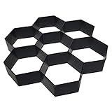 [マローサム] セメント 六角 プラスチック 金 型 枠 舗装 黒 30×30×5㎝ 7穴