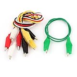 uxcell ワニ口クリップテストリード ジャンパー線 ケーブル アソートカラー エンドデュアル 47cm 5本入り