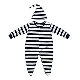 Domybestベビー服 長袖ロンパース+帽子 2点セット ボーダー柄　ボディスーツ オーバーオール 夏 普段着 お出かけ (90)