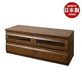 天然木アルダー材コーナーTVユニットシリーズ 幅120cm ダークブラウン TE-0026