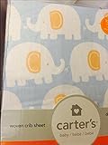Carter's Fitted Sheet, Elephant /Powder Blue by Carter's