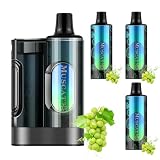 HECCO 電子タバコ vape シーシャ ポッド3個付き 約15,000回吸引回数 マスカット カートリッジ交換可能 大容量 使い捨て 持ち運びシーシャ ニコチン0 タール0 禁煙グッズ スターターキット M26