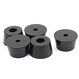 uxcell　ゴム脚パッド　脚ピタキャップ 脚カバー　家具用　円錐形　ブラック　32mm x 25mm x 18mm 5個入り
