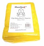 MuslinZ Baby Muslin Squares (Yellow) by Muslinz