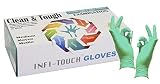 RESIDUE FREE Green Nitrile Gloves Infi-Touch Clean & Tough 5 Mill Thickness Disposable Gloves Powder