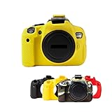 保護ソフトシリコンイエローカメラケース アーマースキンボディカバープロテクター Canon EOS 600D / EOS Rebel T3i / EOS Kiss X5 デジタルカメラ DSLR, イエロー, スキンボディカバーケース