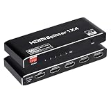 HDMIスプリッター 1x4 HDMI 分配器 1 入力 4 出力 2.0b HDCP 2.2 EDID 3D 4K@60Hz オーディオビデオ 、HDTV、STB、DVD、PS3、プロジェクターなど対応