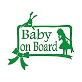 アリス風 Baby on board カッティング ステッカー グリーン 緑