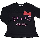 2016年 秋冬 HELLO KITTY ハローキティ TC裏毛起毛 フェイス モノトーン トレーナー ブラック◇90cm