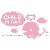 imoninn CHILD in car ステッカー　【シンプル版】　No.33　クジラさん　（ピンク色）