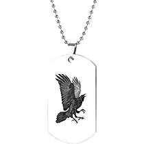 Amazon | [SZANAN] ドッグタグ ネックレス 八咫烏 カラス 鳥