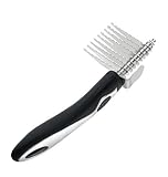 CEESC Pet Grooming Rake Comb Tool Instantly Knot Out Tangles Mats and Undercoat Fur for Dogs Cats La
