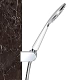 Purelux現代デザイン単機能シャワーヘッドハンドヘルドWand Set withステンレススチールシャワーホース＆壁ブラケット、クローム、5年保証