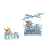 Lunaura Baby Keepsake - Set of 12 Boy Baby Wearing Crown Napping on Pillow Favors - Blue by Lunaura