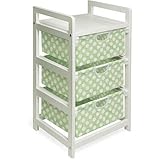 Badger Basket White 3-Drawer Hamper/Storage Unit, Sage Polka Dots by Officesaleman [並行輸入品]