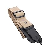 [BAROQUE HOLMES] ピック 1枚 付属 ピックホルダー 付き 弦楽器 ストラップ クロス 十字架 お洒落 ギター ストラップ (ベージュ)