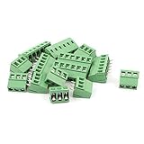 AC 300V 10A 6ピンPCBスクリューターミナルブロック5.0ミリメートルピッチ10個グリーン
