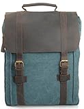Leaper Vintage Canvas Leather Backpack School Bag Travel Backpack Rucksack Computer Laptop Bag Leisu