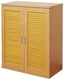 ライフスタイリングショップ シューズボックス 靴箱 ルーバー 幅75×奥行35cm ライトブラウン JS-89LB