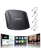 JESIMAIK CarPlay Ai Box UHDTVlink 次世代4-in-1 多機能AIボックス 【2026年新型】 Android 13搭載 有線CarPlay/Android Autoワイヤレス化 HDMI入力 TVstickなどHDMIマルチメディア対応 スマホミラーリング 動画視聴可 任意画面分割 512GBカード拡張 4GLITE通信 Appインストール 8+128GB