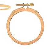 [ママゆるり] ブナ材刺繍枠1個直径18㎝ ネジ式 銅メッキ金具 木製 手芸小さい 大きい (ナチュラル, 18.0㎝1個)