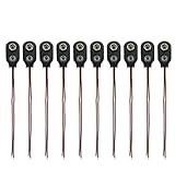 10pcs PP3 MN1604 9V 9VバッテリーホルダークリップロックオンプラグケーブルリードIタイプ