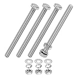 M METERXITY 4セット 六角ボルト M8 ボルト M8×100mm ナット ロックワッシャー 平座金 ステンレス 六角頭ネジ 全ねじ 耐久性 防錆 産業 部品 機械 シルバー