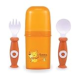 Simba Fork and Spoon Set with Storage Case, Orange by Simba