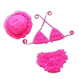 Bellst あす楽 子供水着 キッズ 女の子 ベビー水着 女児用水着 レースミズギ セパレート 水着 キャップ付き 3点セット ビキニ 女の子 バンドゥ 練習用水着 水あそび ガールズ水着 こども 