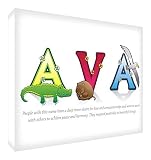 Feel Good Art Girl's Name with Meaning Ava A4 Modern and Colourful Illustrative Box Canvas (12 x 8-I