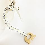 Mamimami Home おしゃぶり 噛がため 象型 天然木+金属製のクリップ+アローズ ロープ 赤ちゃんのおもちゃ 1個