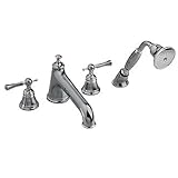 Jado 842/804/444 Hatteras Roman Tub Set with Low Spout with Hand Shower, Lever Handles, Antique Nick