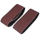 uxcell 研磨ベルト サンドペーパー アブレシブ ダークブラウン 80グリット 5個