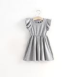 enchante petit(アンシャンテ プティ) バックリボン付フリルスリーブワンピース ≪全9色≫ 130cm #ライトグレー