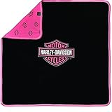 Harley-Davidson Black and Pink Receiving Blanket One Size by Harley-Davidson