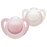 NUK, Orthodontic Pacifier（ピンク＆ホワイト）、6〜18ヶ月、おしゃぶり2個入り[並行輸入品]