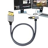 Pzuryhg 4K Displayport ケーブル、ディスプレイポートケーブル、DP ケーブル、ストレートエルボ 4K 60Hz HD ビデオケーブル、コンピュータグラフィックスカードモニター接続ケーブル、TV 用 HD ケーブル、多機能 HD コード、4K HD TV