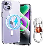 AOOMO MagSafe対応 iPhone 14 用 ケース マグネット搭載 iPhone14 用 ケース 全透明 マグネット搭載 クリアケース 耐衝撃 す 黄変防止 り傷防止 アイフォン14 ケース マグセーフ 用ケース