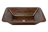 Premier Copper Products LREC19DB Hammered Copper Bathroom Sink, Oil Rubbed Bronze [並行輸入品]